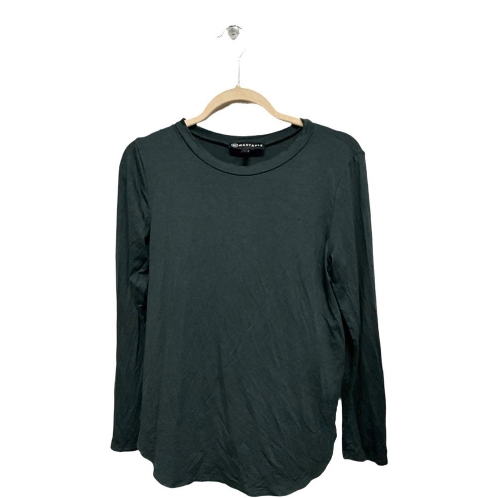 Wantable Women's Medium Dark Green Modal Blend Long Sleeve Tunic Top
